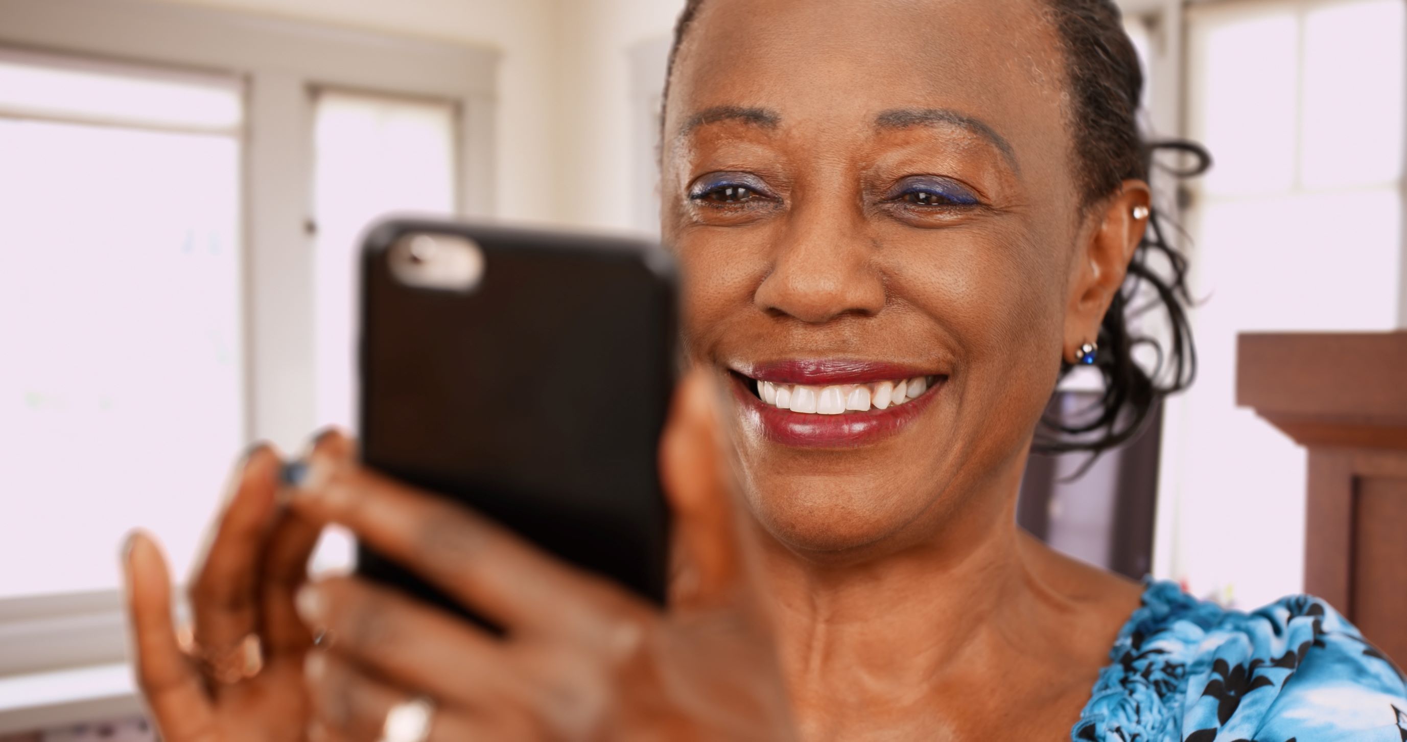 Black Lady With Phone